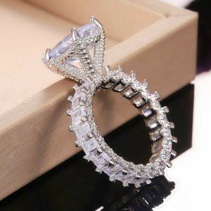 New Gorgeous 925 Silver Wedding Sahhpire Ring